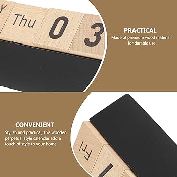 Amazon | VORCOOL 木製カレンダー 卓上カレンダー 木製 万年 卓上