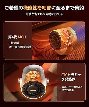 Amazon | DesertWest セラミックヒーター 小型 2025節電型 暖房器具 2