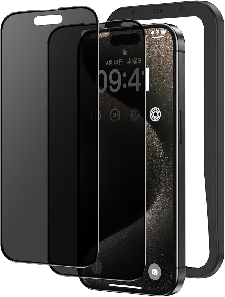 Amazon | NIMASO 覗き見防止 iPhone15Pro用 ガラスフィルム 全面保護