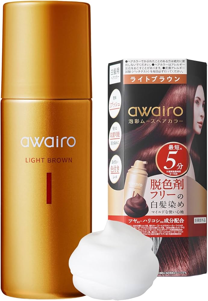 Amazon | awairo アワイロ | ムース ヘアカラー 白髪染め 【ライト