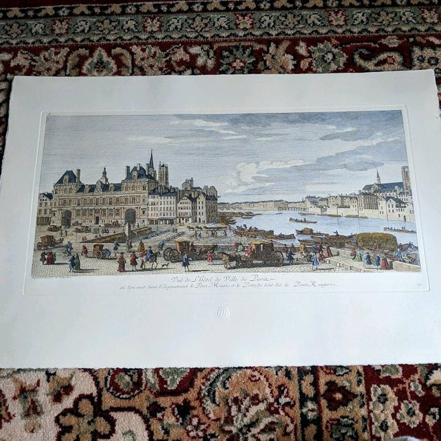 Amazon.co.jp: ルーブル美術館で 真正リトグラフ（版画） パリ市庁舎