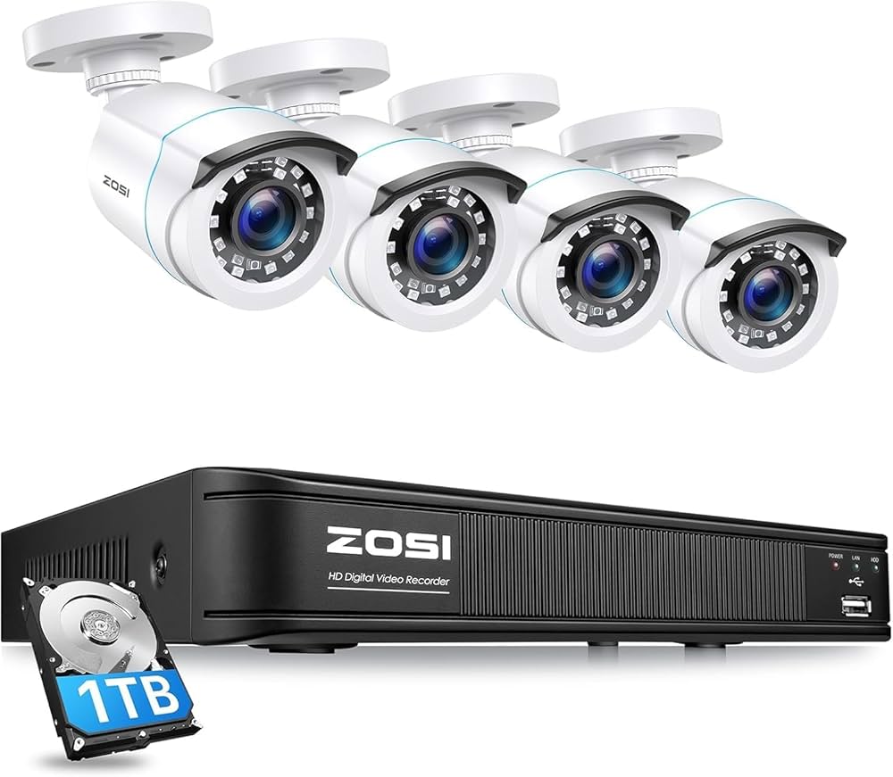 Amazon.co.jp: ZOSI 200万画素防犯カメラ4台セット CCTV監視カメラ