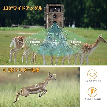 Amazon.co.jp: Blazevideo トレイルカメラ 1296P人感センサー 防犯