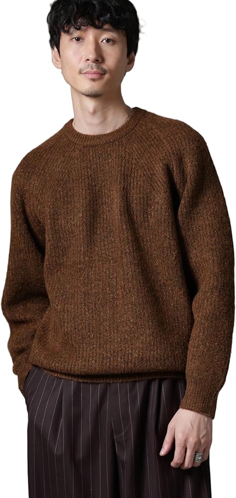Amazon | [ナノ・ユニバース] ウールミックス ラグラン ニット メンズ