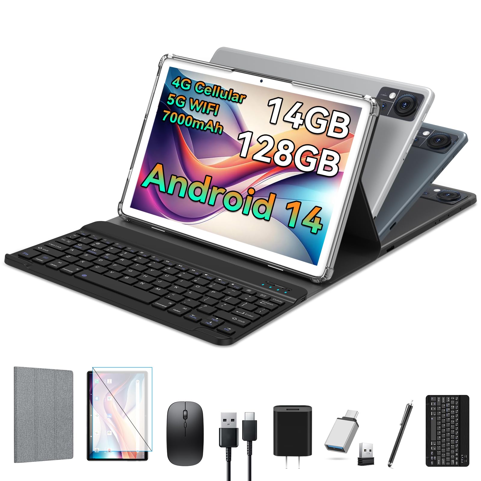 Amazon.com : Android 14 10 Inch Tablet with 14GB RAM, 128GB ROM