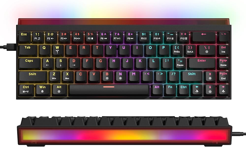 Amazon | Womier 60% ゲーミングキーボード ライトボックス付き、有線