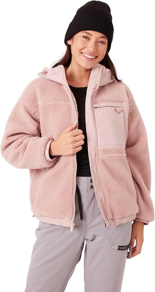 Amazon.com: Roxy Women's Full Zip Hooded Sherpa Jacket – Oversized