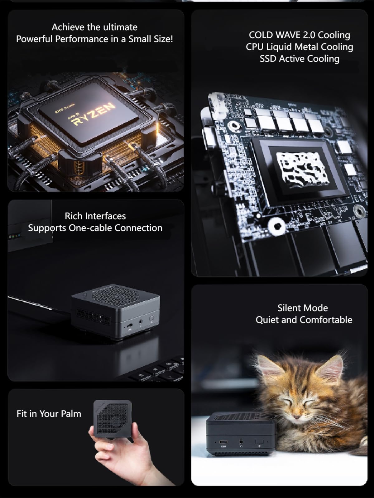 MINISFORUM EM680 Mini PC AMD Ryzen 7 6800U 8 Core 16 Thread CPU