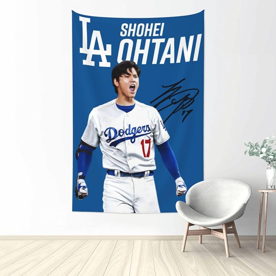 Amazon.co.jp: 大谷翔平 ドジャースタペストリー 写真ポスター 壁飾り