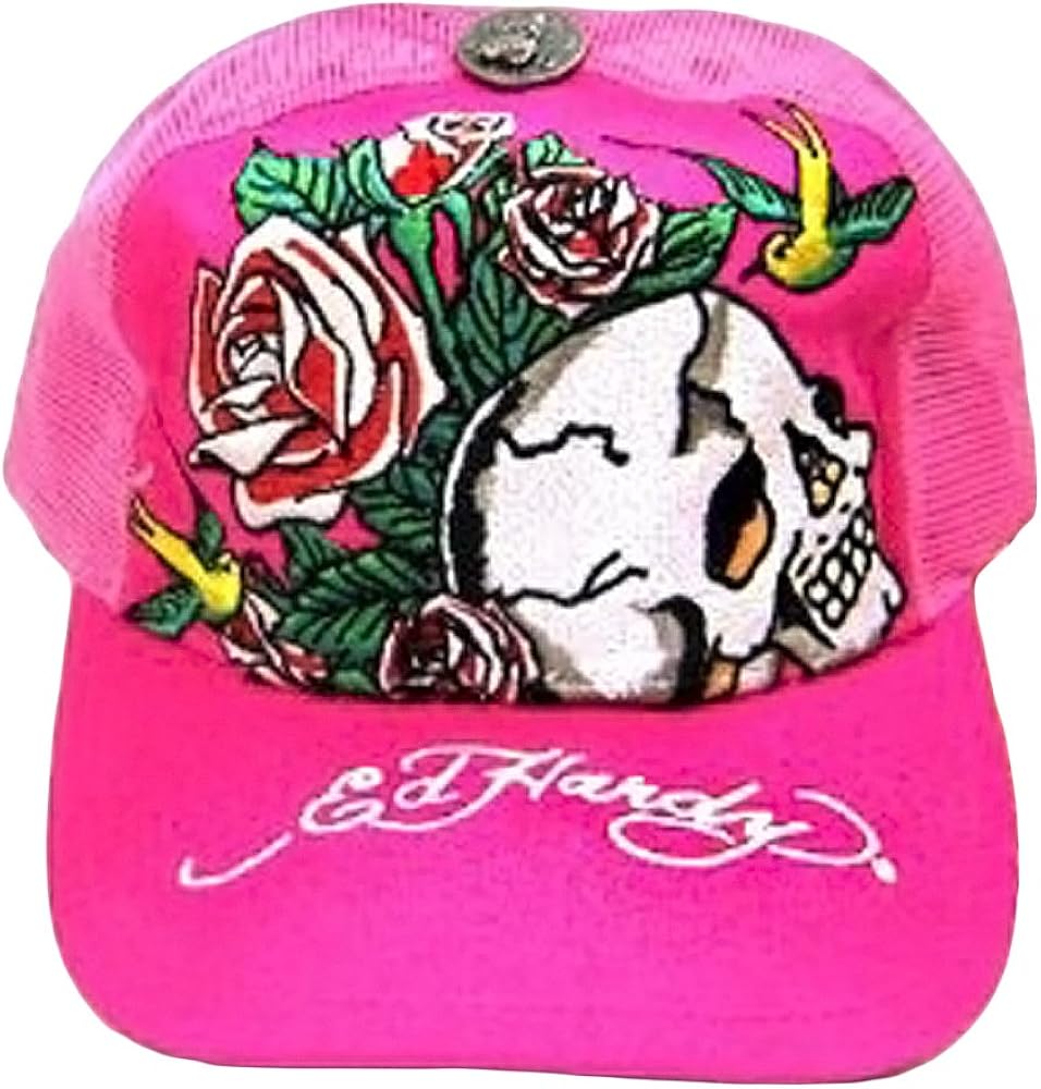 Amazon | [エドハーディ]Ed Hardy CAP スカル＆ローズ ピンク （51