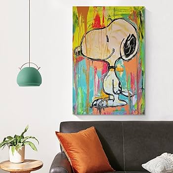 Amazon.co.jp: スヌーピーの絵画 Snoopy 部屋飾り キャンバスウォール