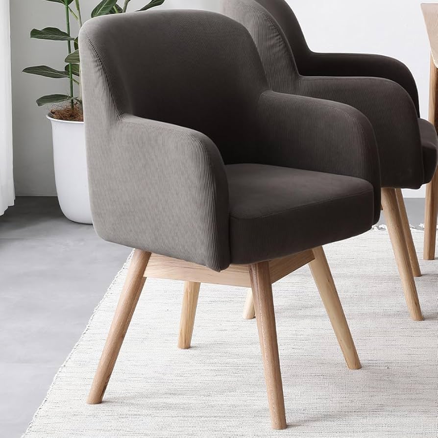 Amazon｜RASIK ダイニング 回転チェア1脚 カラー：モカ 天然木 無垢材