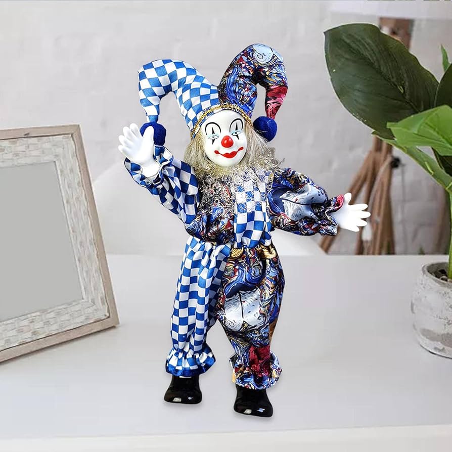 Amazon | DeeRace 素敵なピエロ人形の飾り、デスクトップの家の装飾の