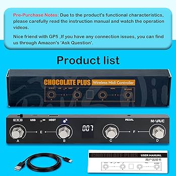 Amazon.com: M-VAVE Chocolate Plus Wireless MIDI Foot Controller 4
