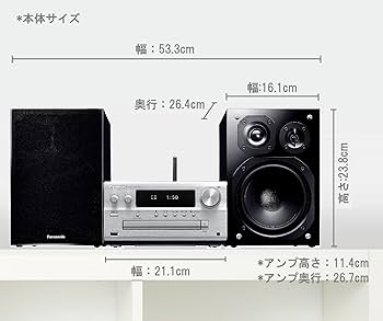 Amazon.co.jp: パナソニック CDステレオシステム (シルバー) SC-PMX150