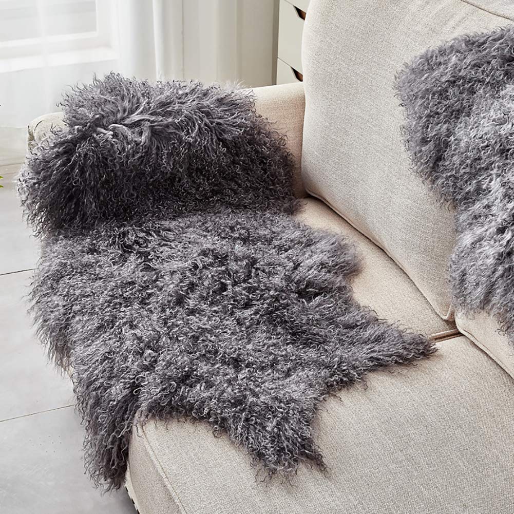 Amazon｜本物のモンゴル・チベットシープスキンラグ、カーペットを