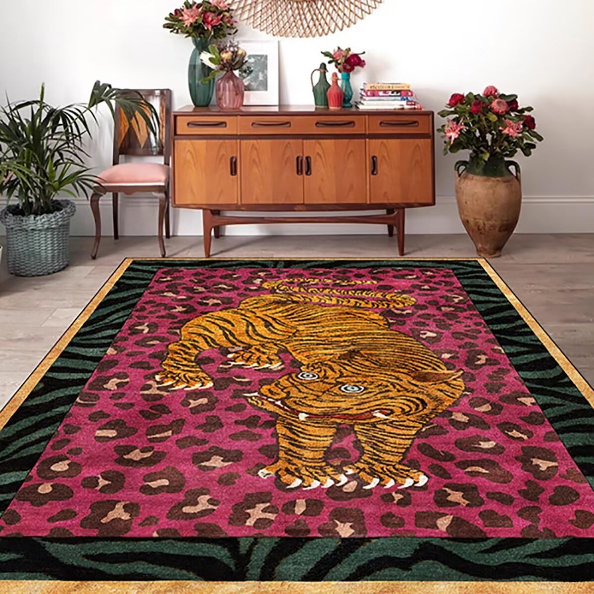 Amazon.com: Tibetan Tiger Rug Boho Leopard Print Rug 4x6 ft Animal