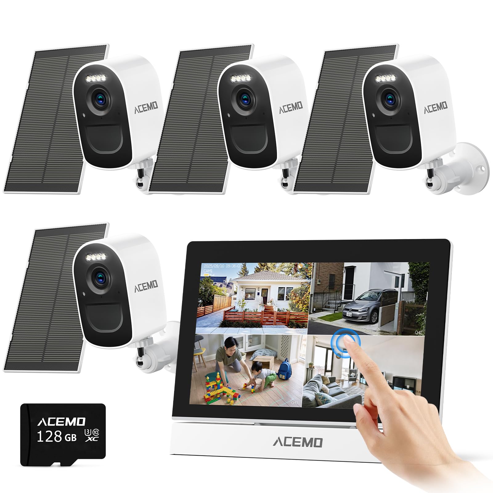 Amazon.co.jp: 【タッチパネルモニター付き】ACEMO 防犯カメラ 屋外