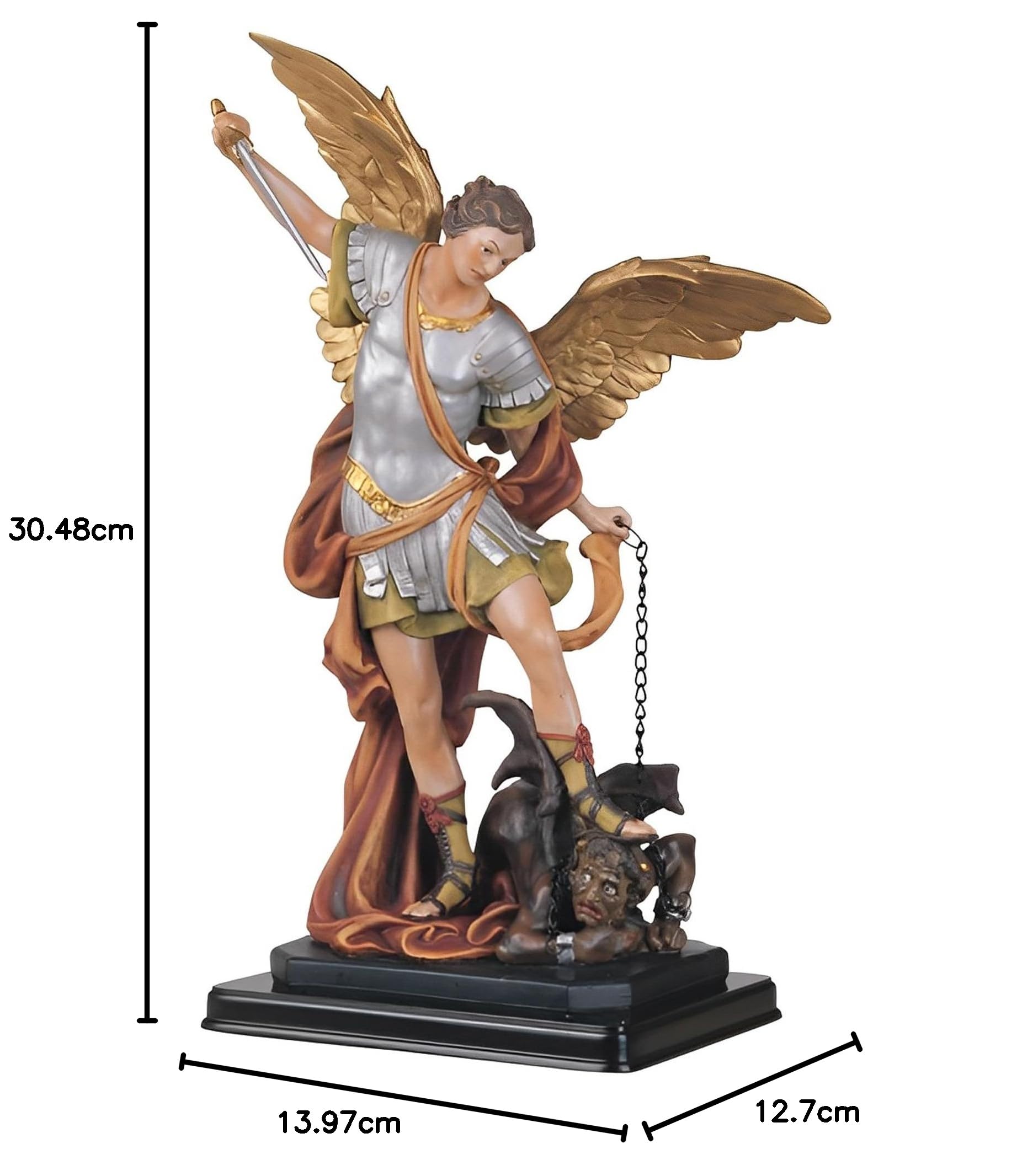 Amazon.co.jp: ICE ARMOR 高さ12インチ 大天使ミカエル像 聖ミカエル