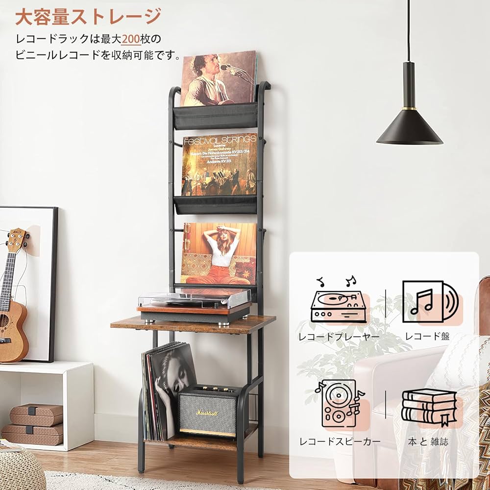 Amazon.co.jp: VINAEMO レコードラック、レコード棚、レコード 収納