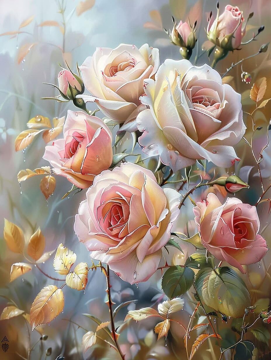 薔薇の少女 ダイヤモンドアート ラインストーンビーズ ハーフ