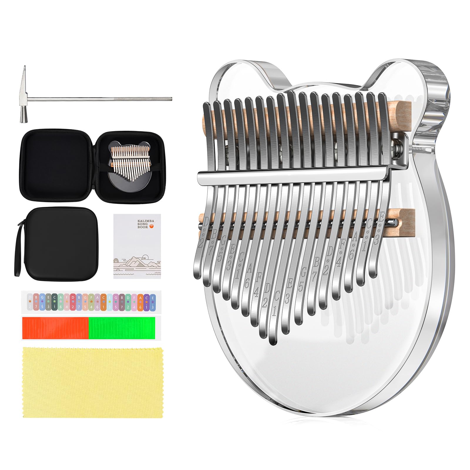 Amazon | カリンバ 17キー カリンバ 初心者セット 指ピアノ アクリル