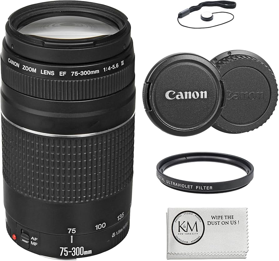 Amazon.com : Canon EF 75-300mm f/4-5.6 III Lens Bundled with 58mm