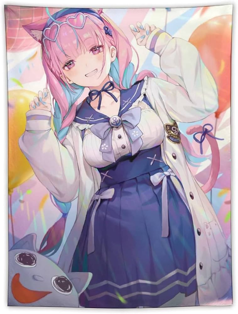 Amazon.co.jp: タペストリー 萌え キャラクター柄 VTuber 湊様 あく