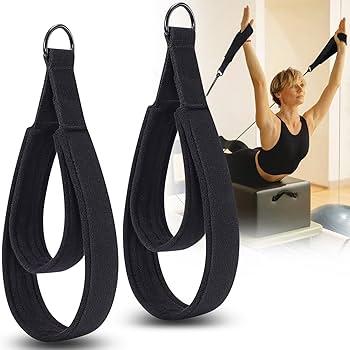 TOBWOLF 2PCS Pilates Double Loop Straps for Reformer, Feet Fitness