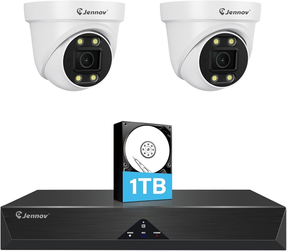 Amazon.co.jp: JENNOV 防犯カメラ 屋外 800万画素 poe 有線 2台セット
