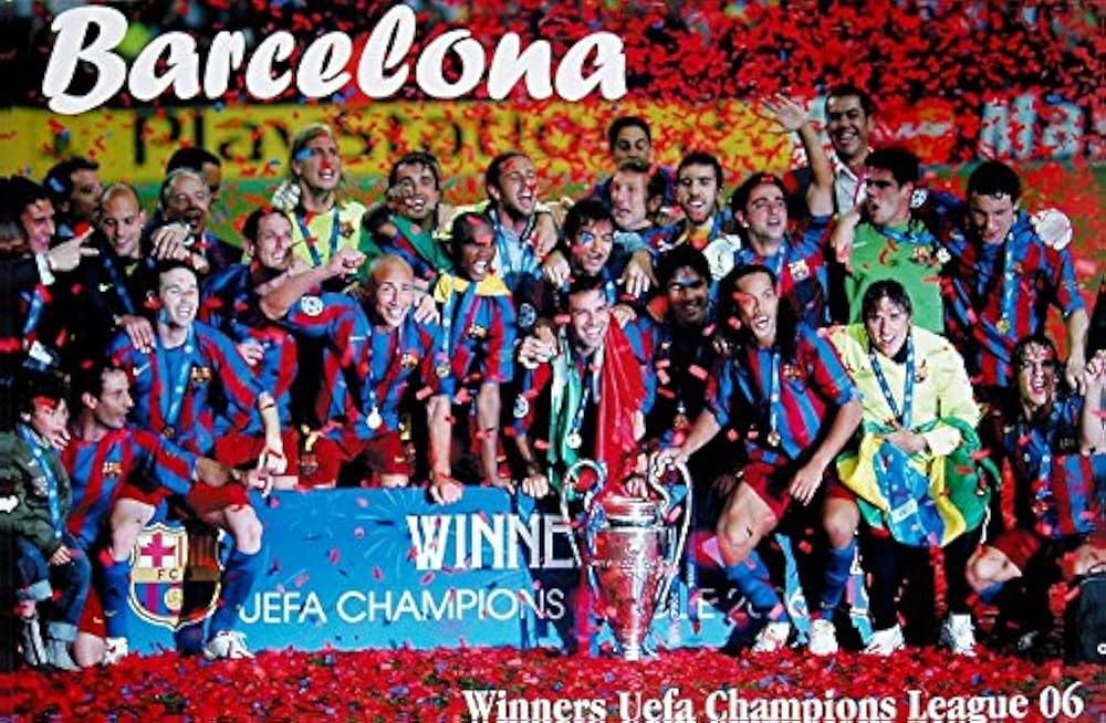 Amazon | バルセロナ（チャンピオンズリーグ2006優勝）ポスター | ノー