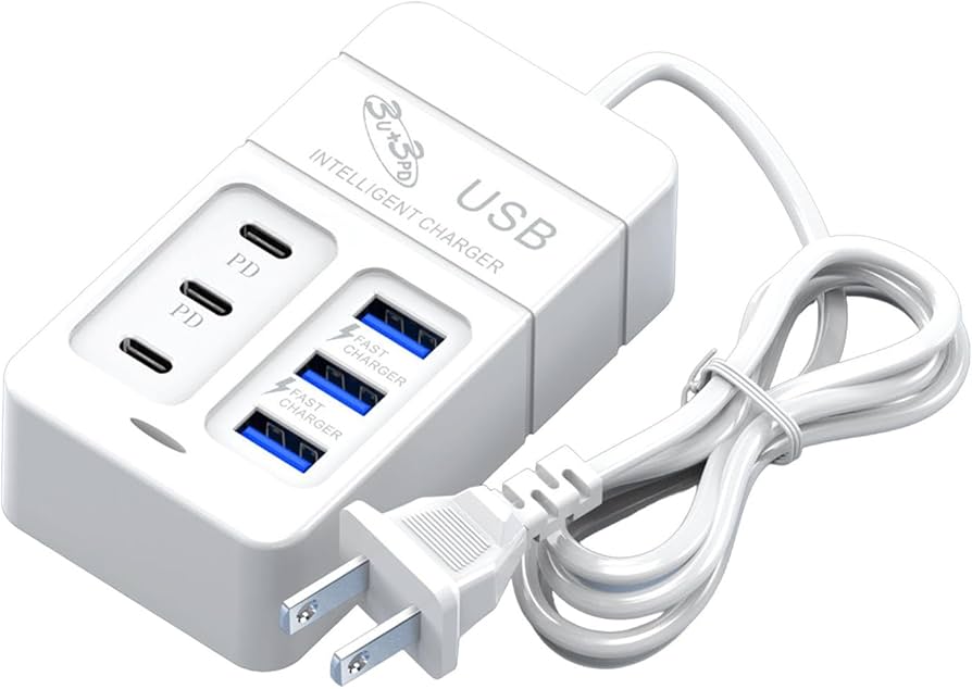 Amazon.co.jp: マルチポート USB 充電器、USB マルチポート充電器,6