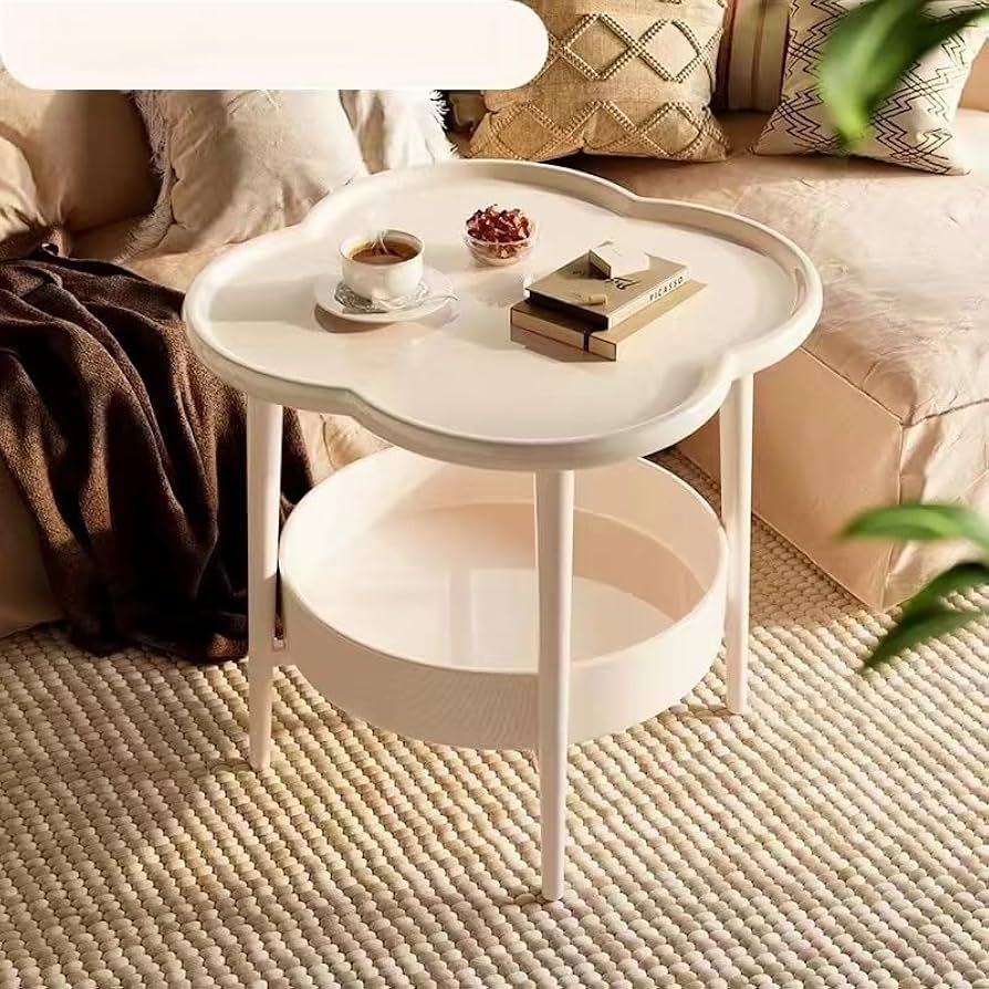 Amazon｜サイドテーブル 小さなコーヒーテーブル 丸型 花型 机 ナイト