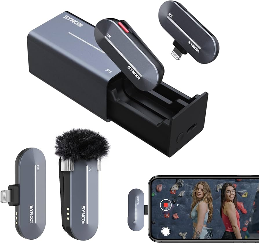 Amazon.co.jp: iphoneピンマイク ワイヤレス, SYNCO P1L 充電ケース