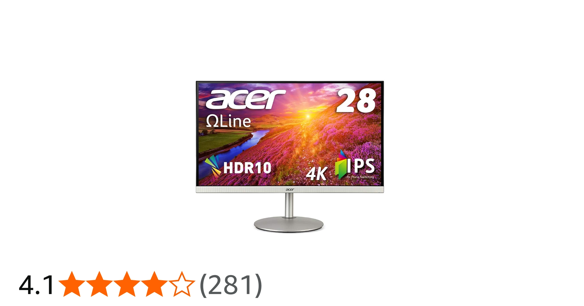Amazon.co.jp: Acer モニター OmegaLine CB282Ksmiiprfx 28インチ 27