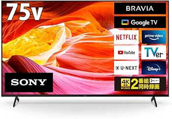 Amazon | ソニー 75V型 4K 液晶 テレビ ブラビア KJ-75X80WK Google TV