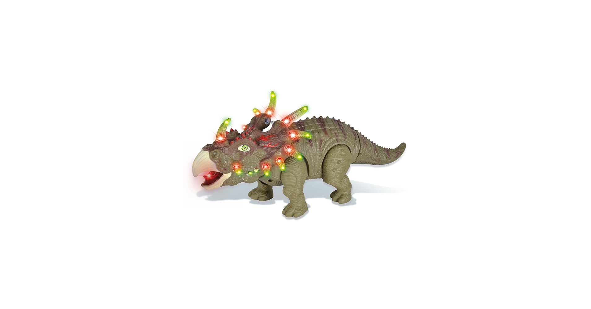 PowerTRC Dazzling Walking Triceratops Toy with Mesmerizing Lights