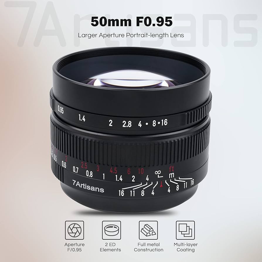 Amazon.com : 7artisans 50mm F0.95 Large Aperture Prime Lens APS-C