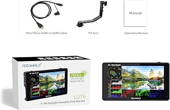 Amazon | FEELWORLD LUT6 6インチ 超高輝度 2600nits HDR/3D LUT