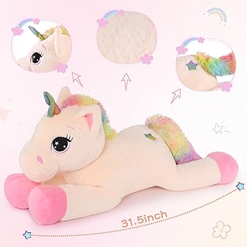 Amazon.com: Tezituor 32in Unicorn Plush Toys,Beige Giant Unicorn