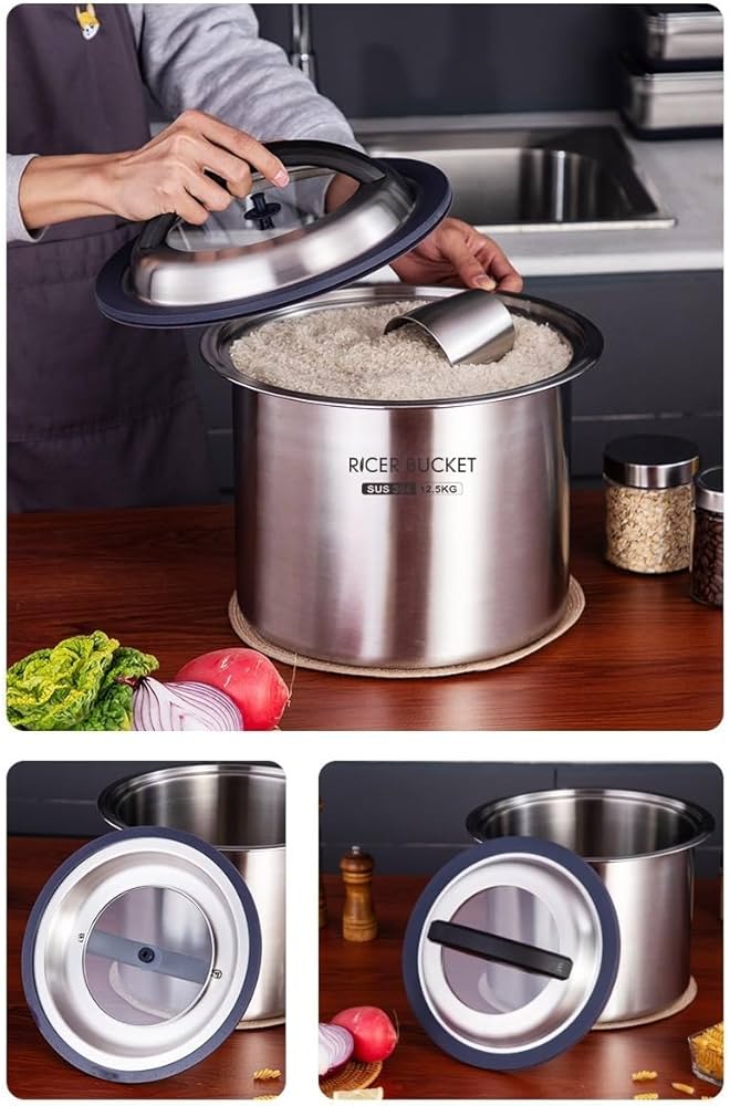 Amazon｜米びつ 米櫃 真空 米 保存容器 負圧シール KCZZ 米櫃 10kg