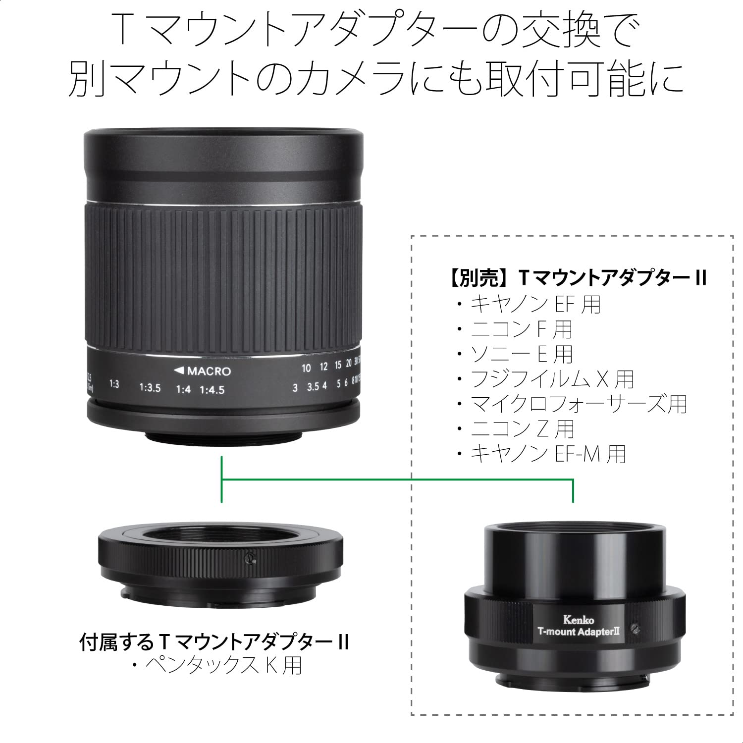 Amazon.co.jp: Kenko 望遠レンズ ミラーレンズ 400mm F8 NIIS