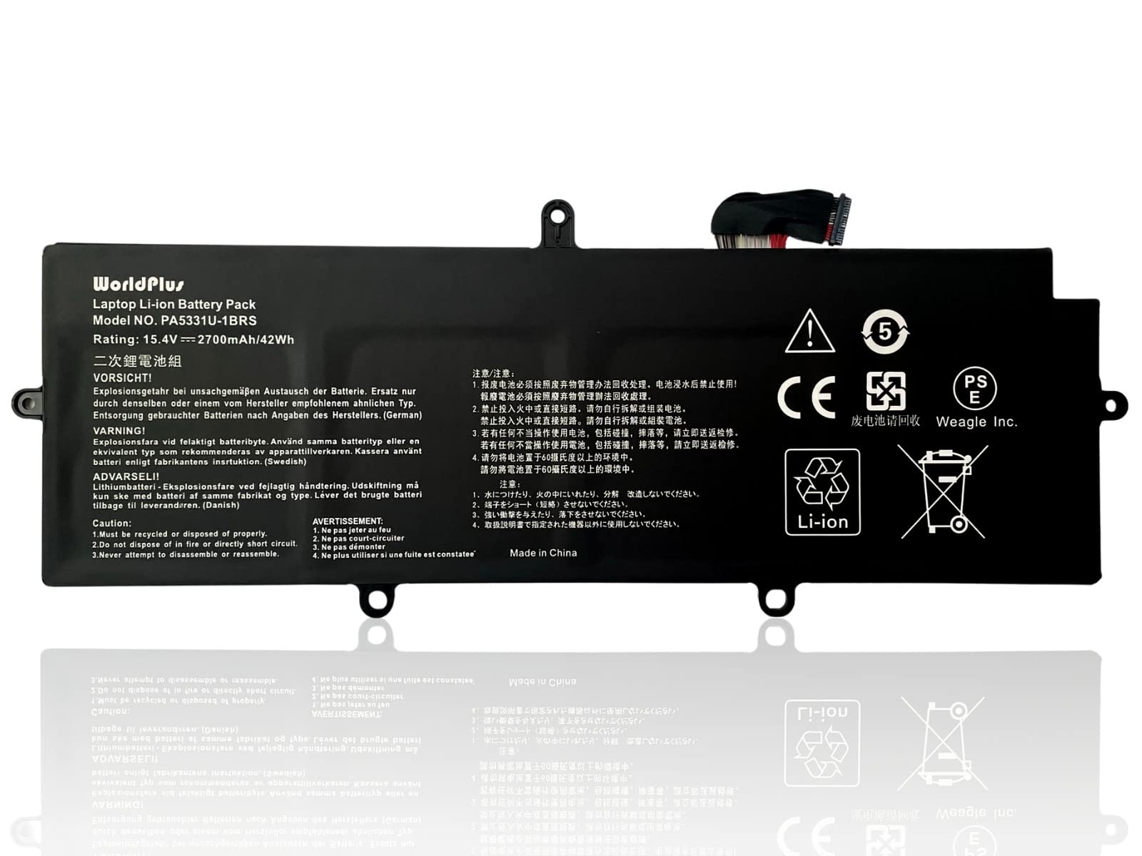 Amazon.co.jp: WorldPlus 互換バッテリー 東芝 Toshiba PA5331U-1BRS