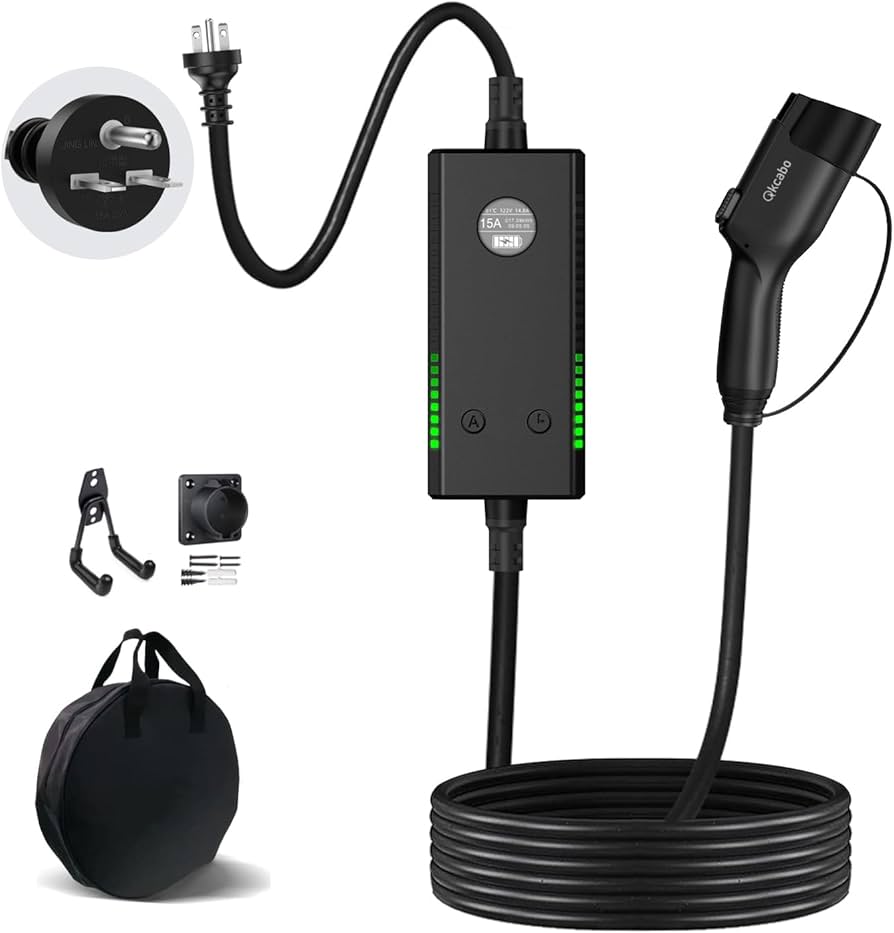 Amazon.co.jp: Qkcabo 3KW 電気自動車 充電ケーブル EV充電器 100V