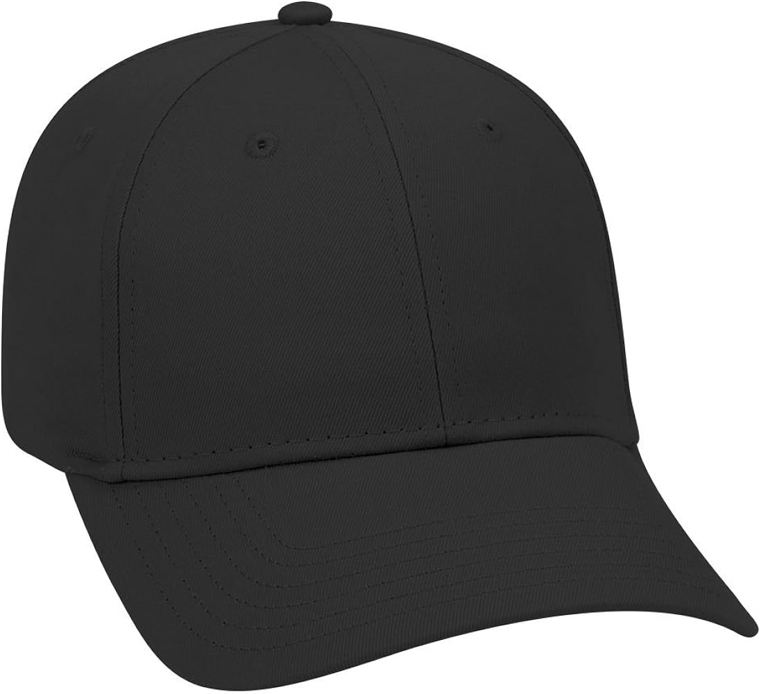 OTTO 6 Panel Low Profile Cotton Twill Cap - Black at Amazon Men's