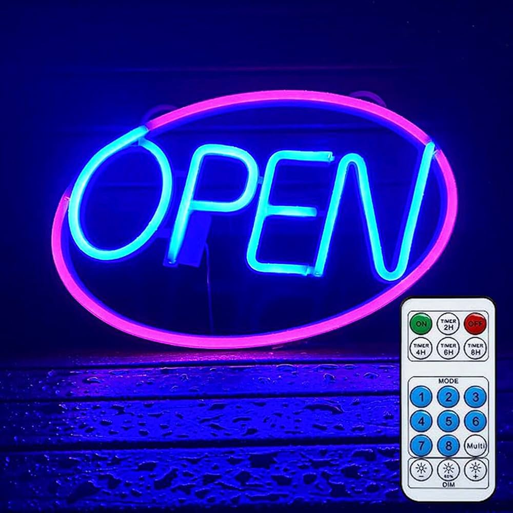 Amazon | ネオンライト OPEN 看板 8つの照明モード/点滅 USB式/電池式