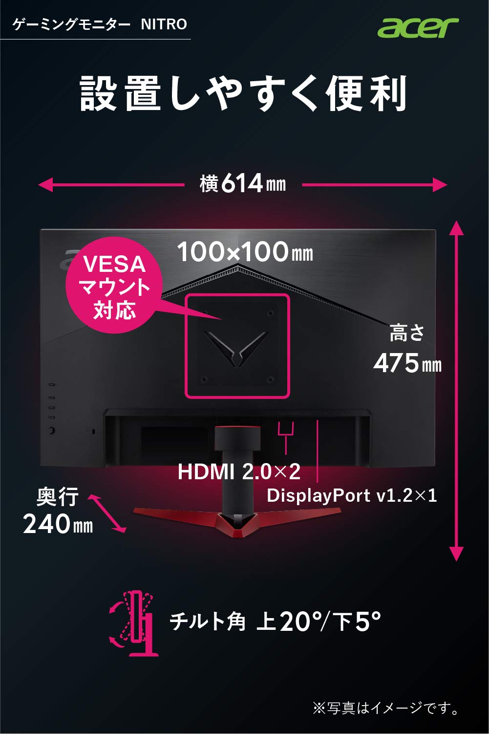 Amazon.co.jp: Acer ゲーミングディスプレイ VG272Xbmiipx 27型ワイド