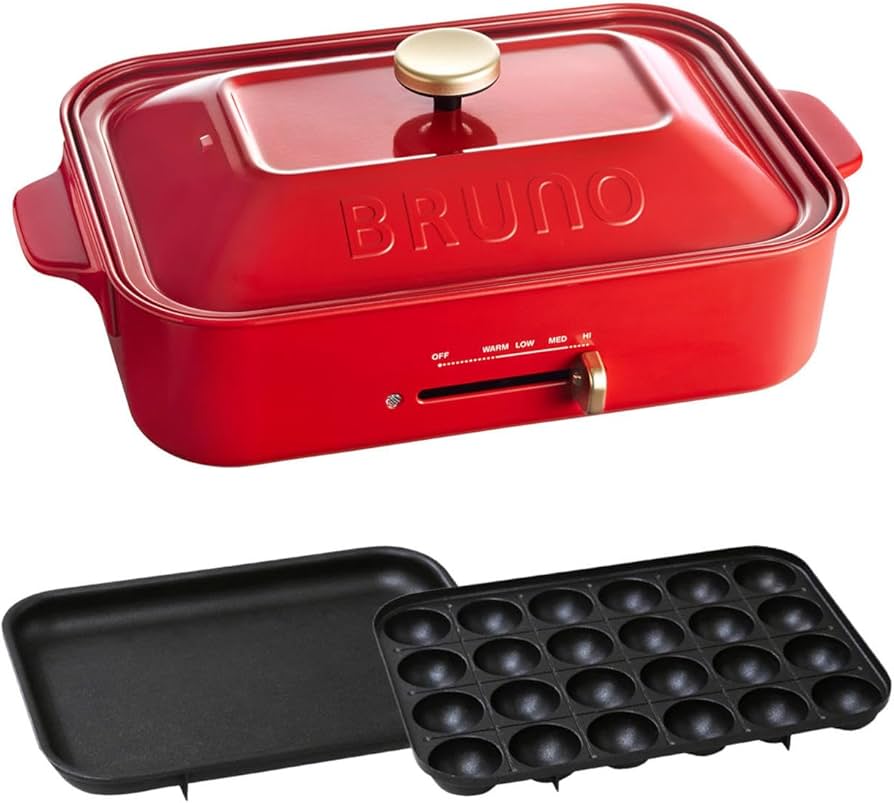 Amazon | BRUNO コンパクトホットプレート レッド BOE021-RD | BRUNO