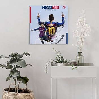 Amazon.co.jp: FCバルセロナのリオネル・メッシ選手が通算600 ポスター