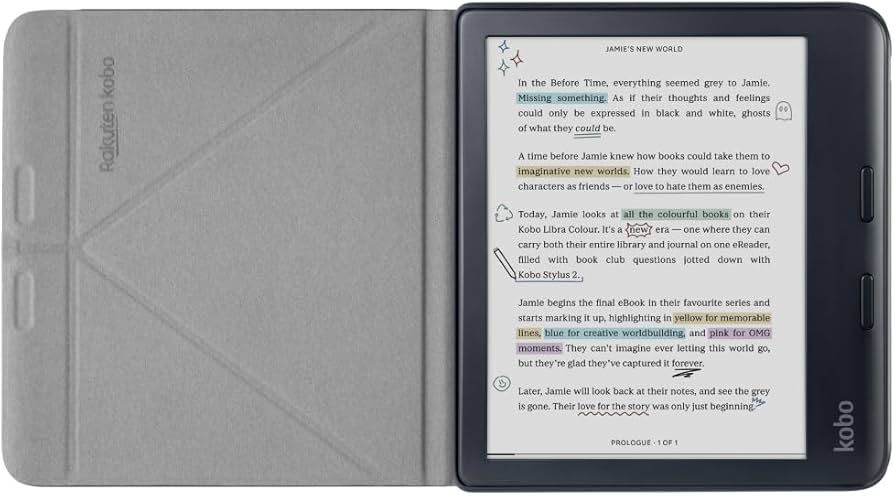 Amazon.com: Kobo Libra Colour SleepCover Case | Black | Sleep/Wake